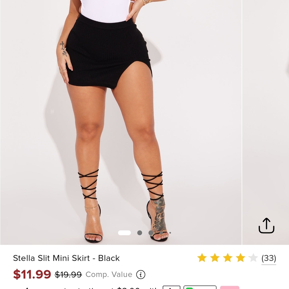 Fashion Nova Black Ribbed Mini Pencil Skirt